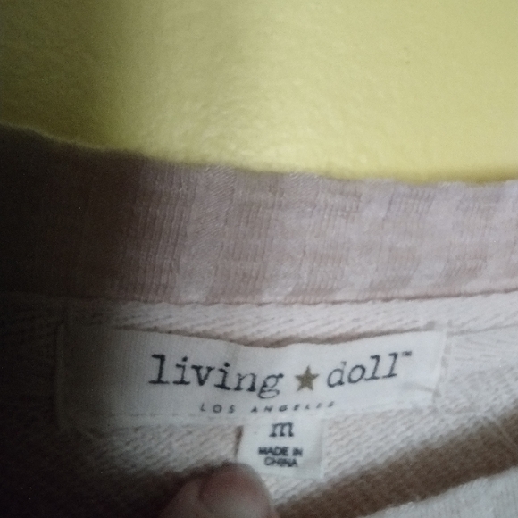 Living Doll Foil Deer Reindeer Lightweight Sweatshirt Long Sleeve Shirt size S - Picture 2 of 8